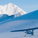 Cessna 170 glacier flying, Chugach Mountains, Alaska