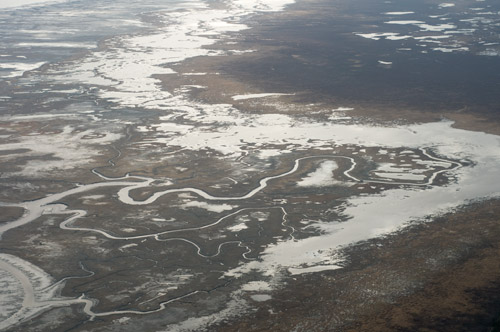 Mud flats at the mouth of the Little Su