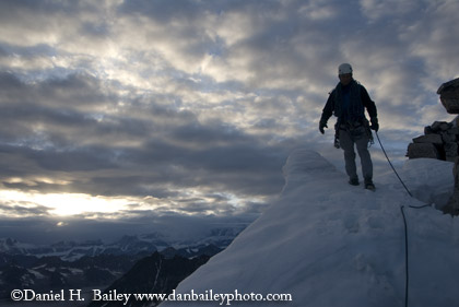 Descending the Throne summit ridge