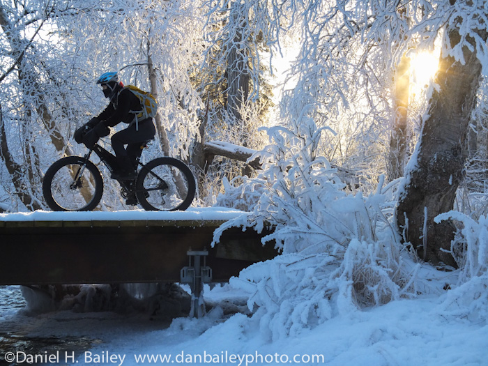 Fat tire snow biking, Anchorage, Alaska