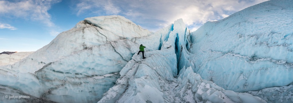 Exploring ice features on Matanuska Glacier