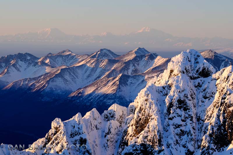 The Chugach, with Denali, Hunter and Foraker off in the distance.